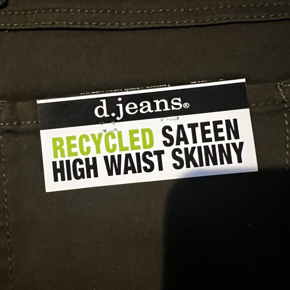 NWT D.Jeans Recycled Sateen High Waist Skinny Pants size 8 new - Picture 3 of 10